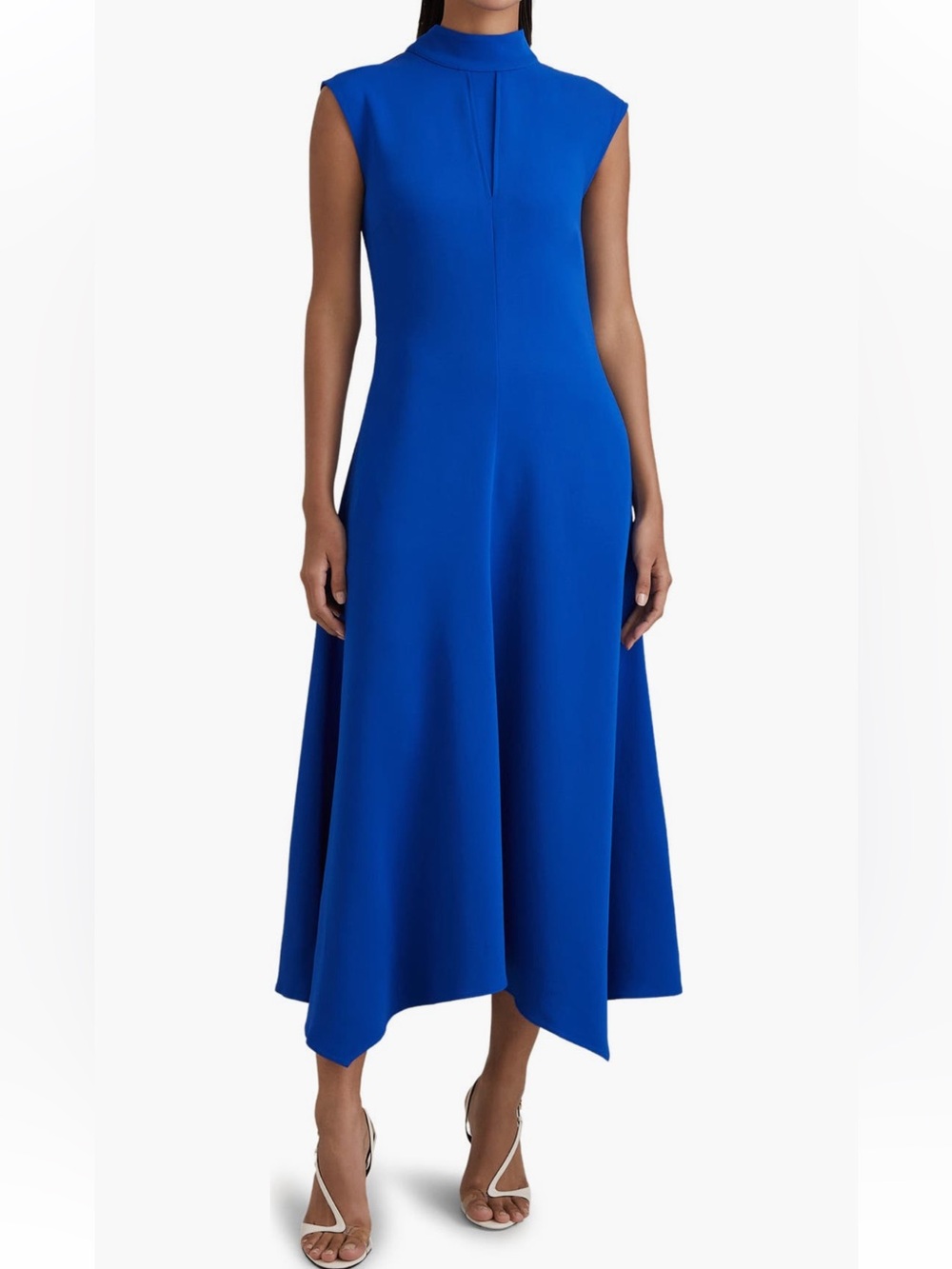 Reiss Jessa side Ruched Asymmetrical Dress in Royal Blue Size 2